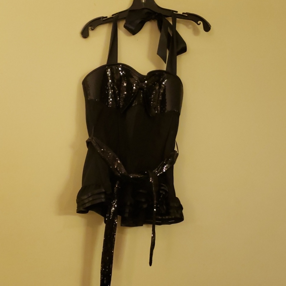 Black Sequin Adore Me Corset